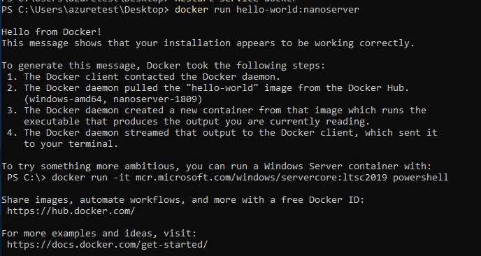 Install windows containers on Docker
