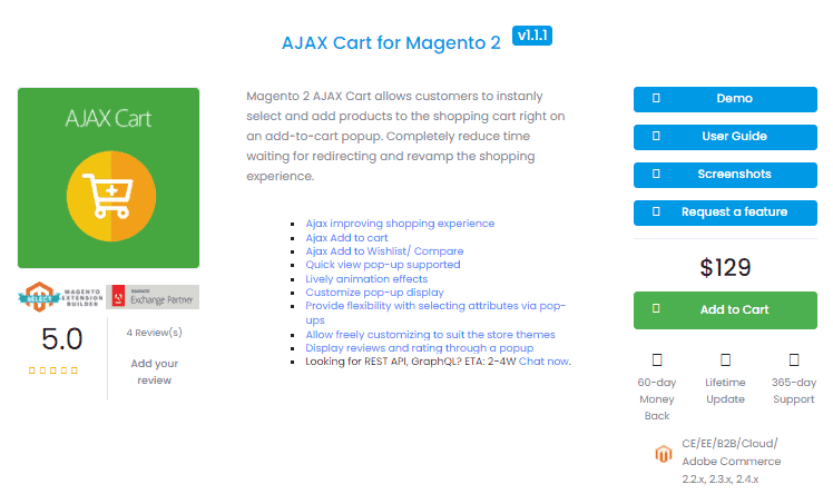 Magento 2 Ajax Cart by Mageplaza