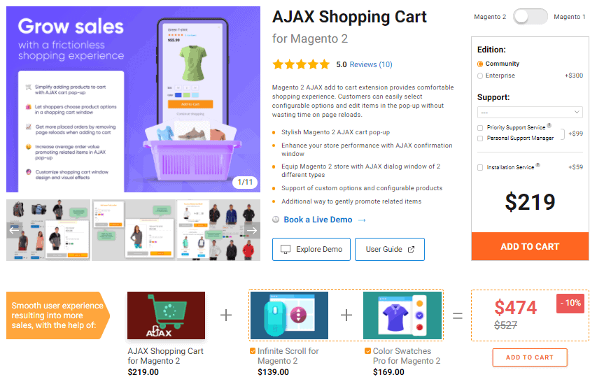 AJAX Shopping Cart-Amasty