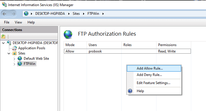 FTP Server Permissions