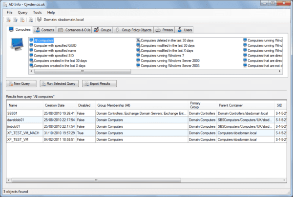 ACTIVE DIRECTORY REPORTING TOOL