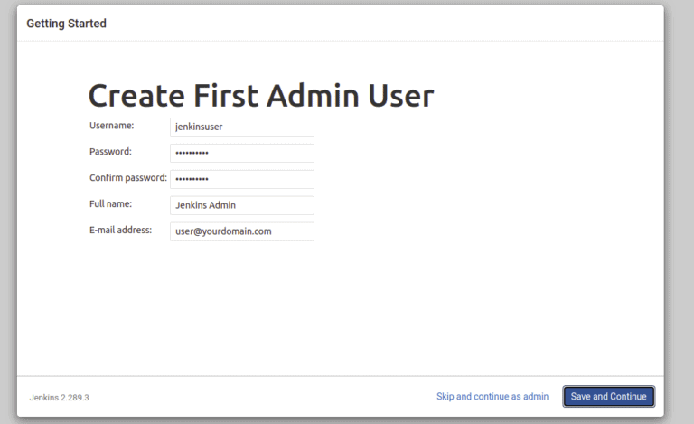 create jenkins admin user