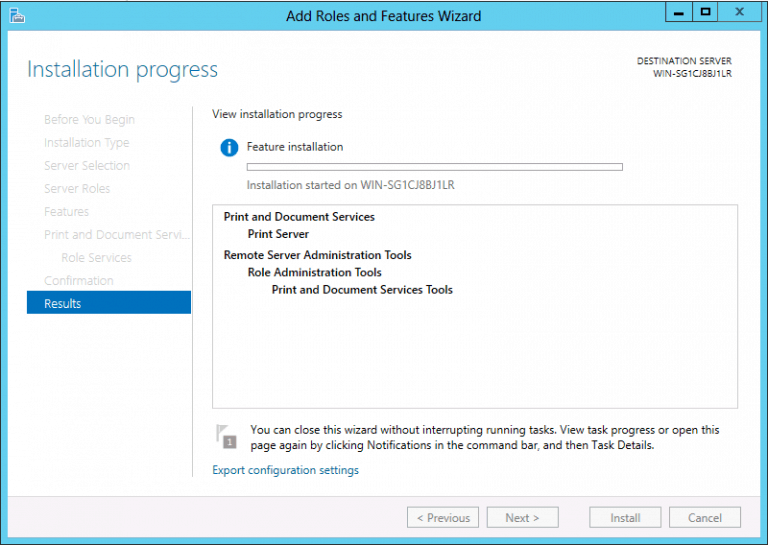 install Windows Print Server