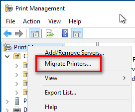 Migrate printer