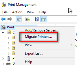 Import Printer settings