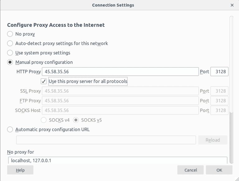 configure squid proxy settings