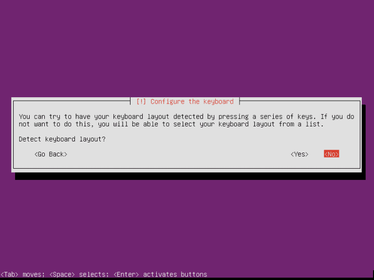 configure keyboard Install Ubuntu 20.04 Over the Network