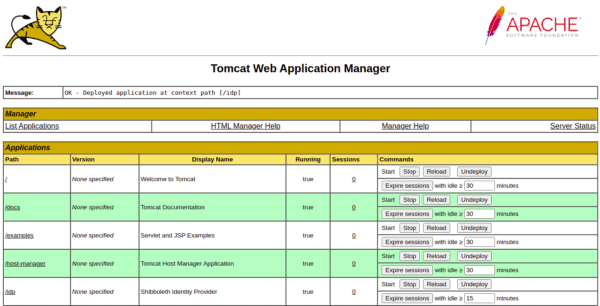 Tomcat web application manager how to install Shibboleth
