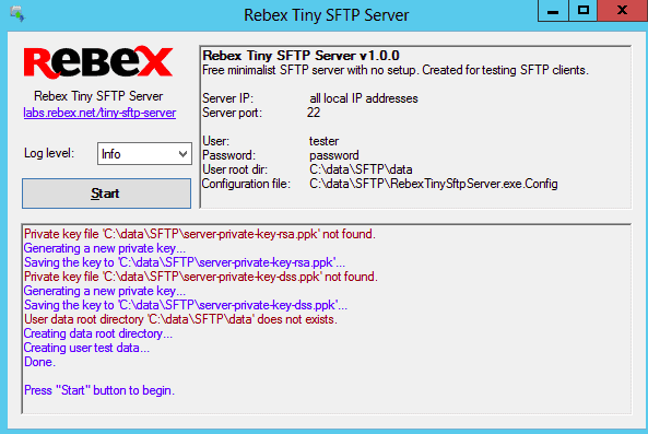 Rebex Tiny SFTP Server