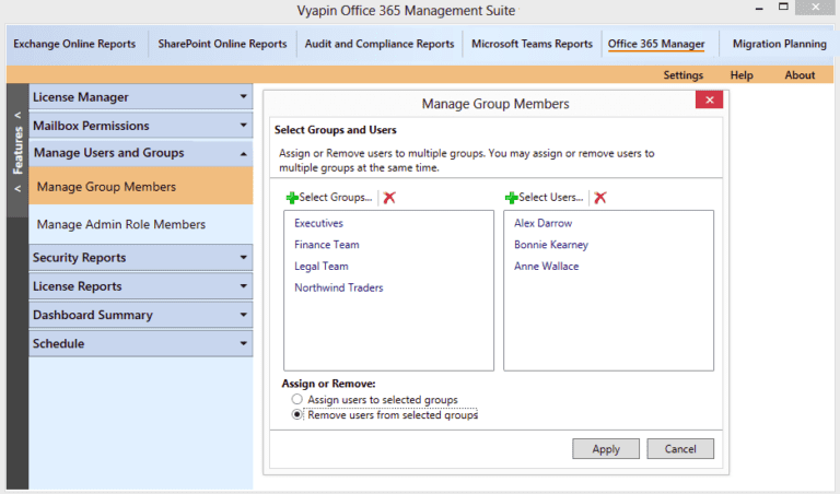Vyapin Office 365 management tools