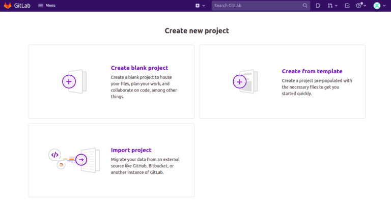 Gitlab create project