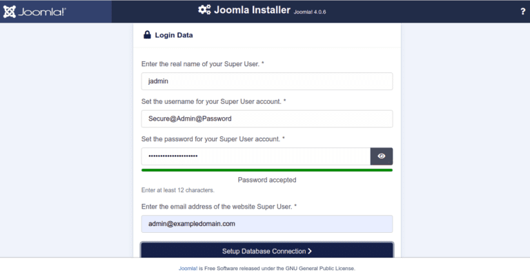joomla admin user creation