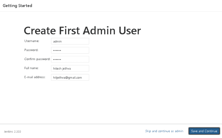 Jenkins set admin user