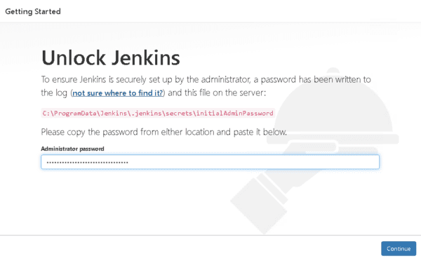 Unlock Jenkins windows server