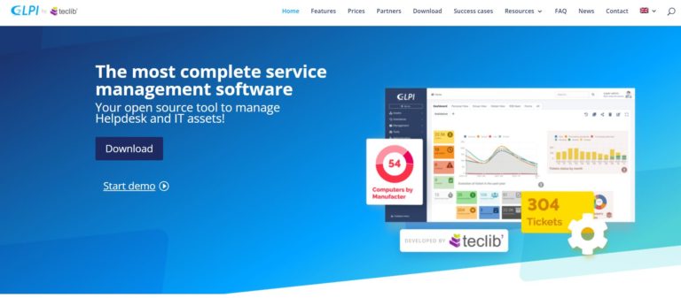 Help Desk Software GLPI - a web-based open source help desk solution written in PHP and that offers asset management, issue tracking, system and service desk system