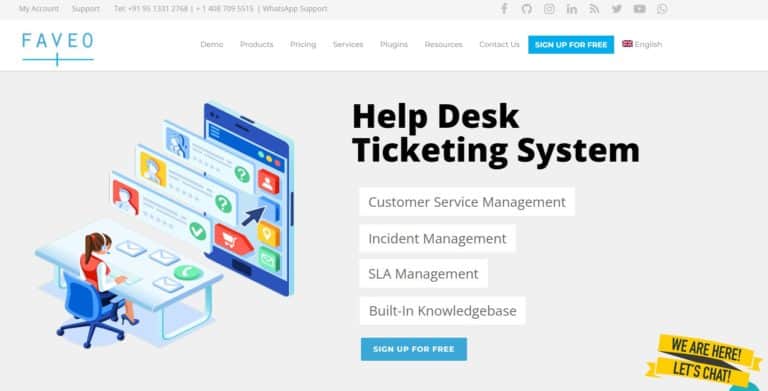 Faveo Helpdesk a simple to use cloud-based help desk solution for startups and SMBs with features like a knowledge base, ticket management, inbuilt search option, and a customer portal