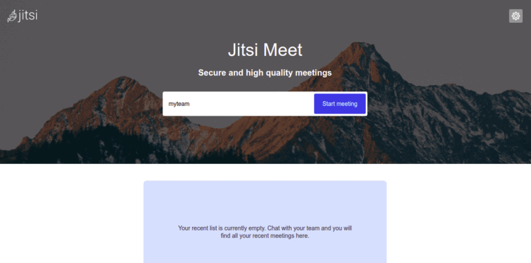 jitsi meet welcome page