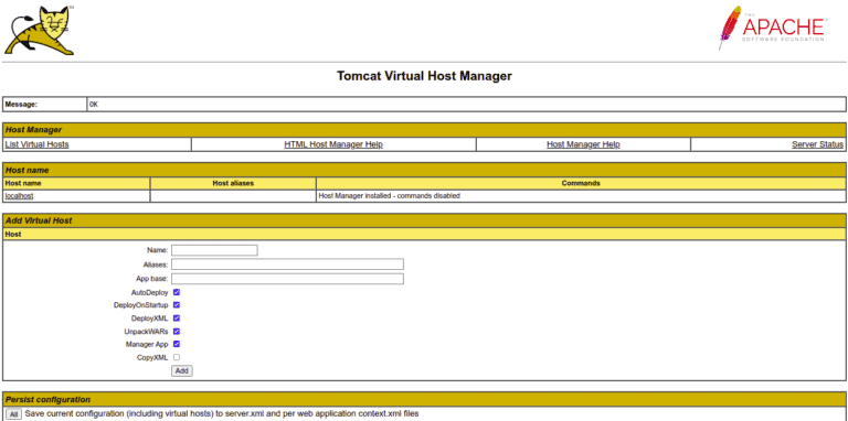 tomcat host manager