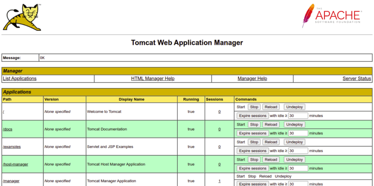 tomcat manager app Install Apache Tomcat Server on Debian 11