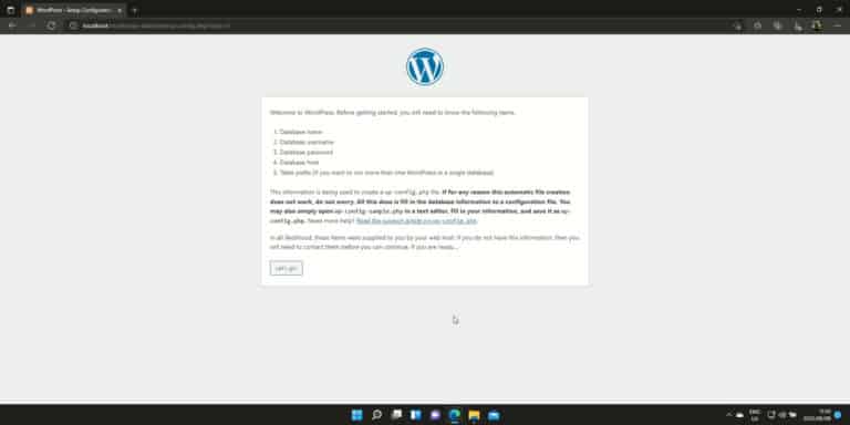 WordPress start