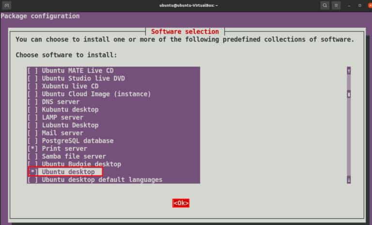 Install Ubuntu Desktop through Tasksel