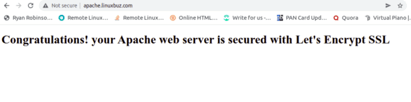 apache test page without ssl
