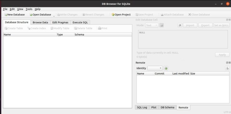 DB Browser for SQLite in Ubuntu Server sqlite browser interface
