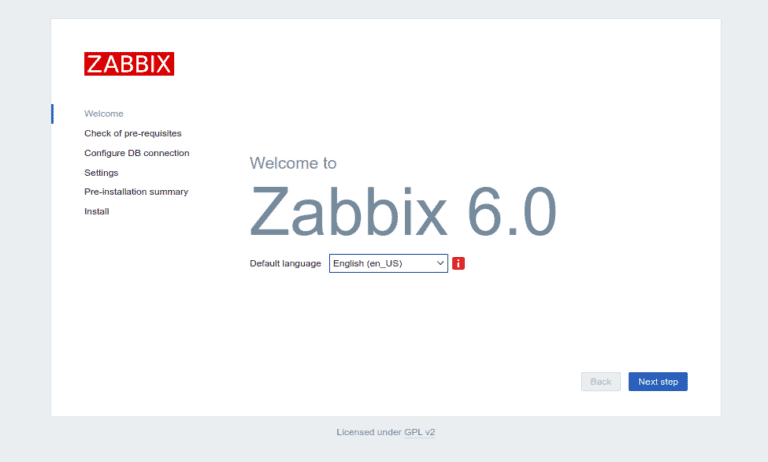 zabbix language selection page
