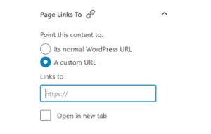 page links to redirect