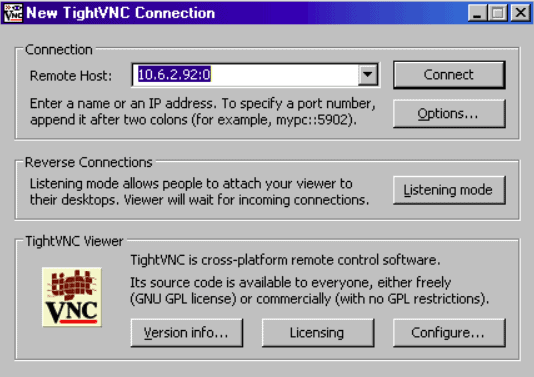 connect linux from windows using vnc
