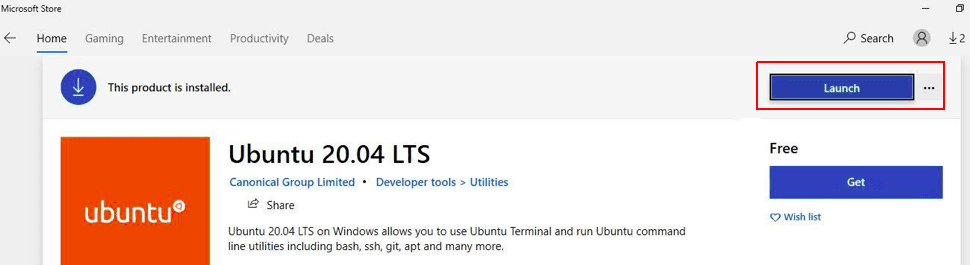 launch ubuntu 20.04