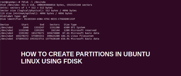 How to Create Partitions in Ubuntu Linux using fdisk