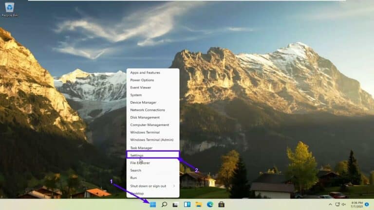 Power Menu Settings on Windows 11
