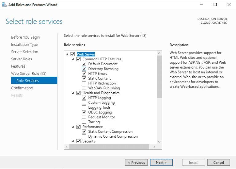 Setup Windows SMTP Server using Windows SMTP Service select role services