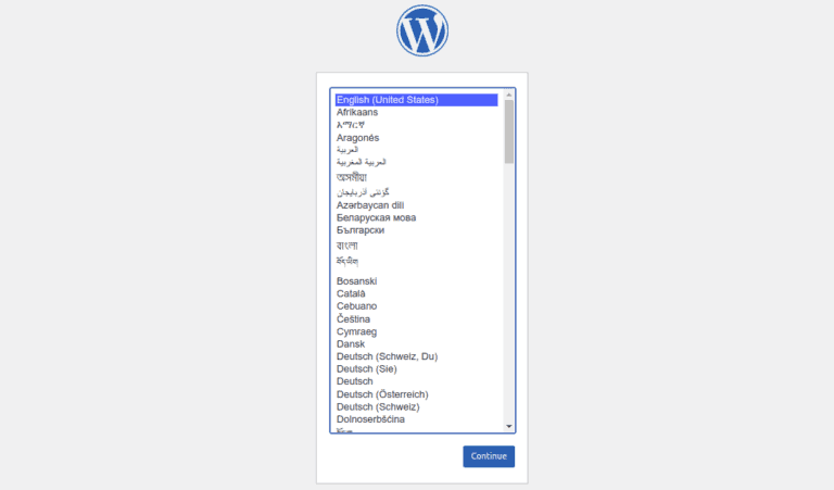 wordpress select language