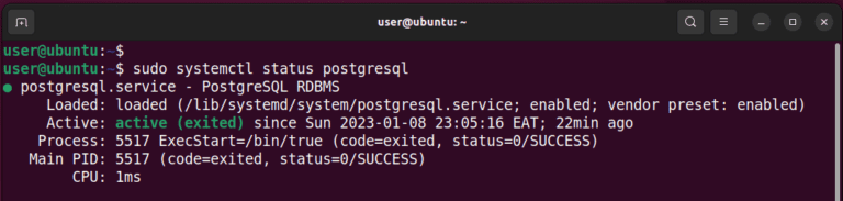 check postgreSQL server status