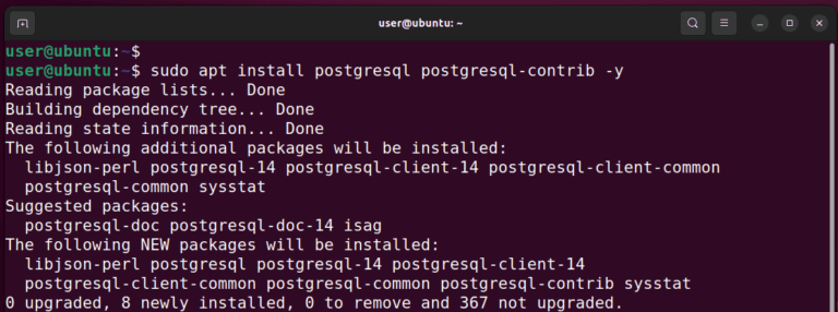 install postgresql database server ubuntu 22.04