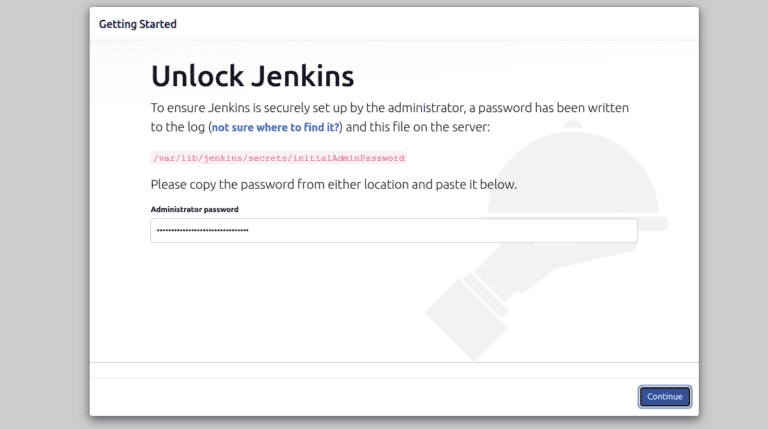 jenkins password screen