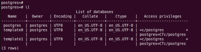 How to install PostgreSQL server on Ubuntu 22.04 server. PostgreSQL check default databases