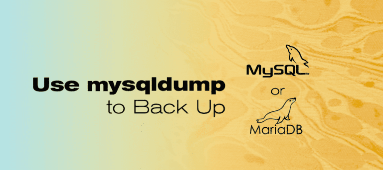 backup mysql database using mysqldump