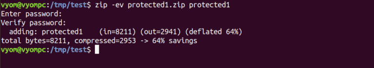 create a password protected zip file