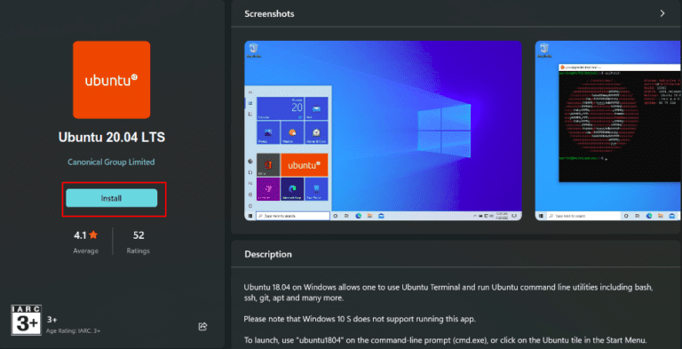 How to Install Linux on Windows 10/11 using WSL 2 search for ubuntu 20.04 distro