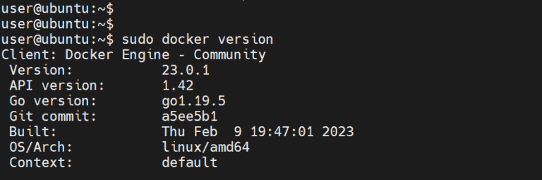 check version of docker installed on Ubuntu 22.04