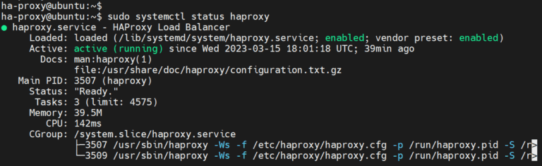 Check status of HAproxy Ubuntu 22.04