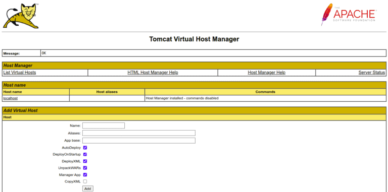 tomcat host manager