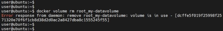 error removing a data volume