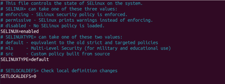 edit selinux configuration file rhel