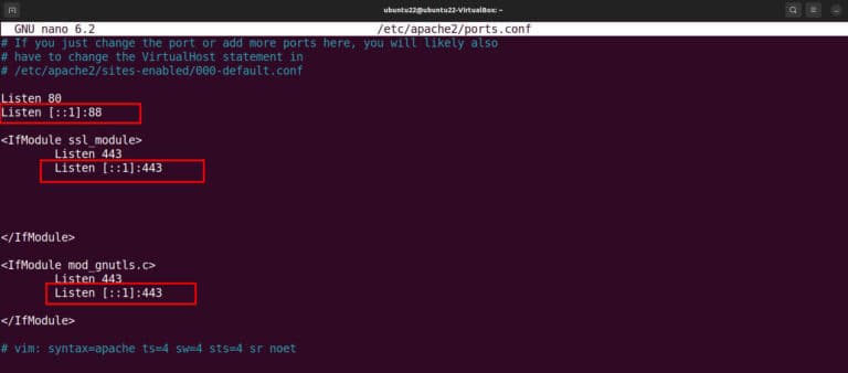 Modify port config file