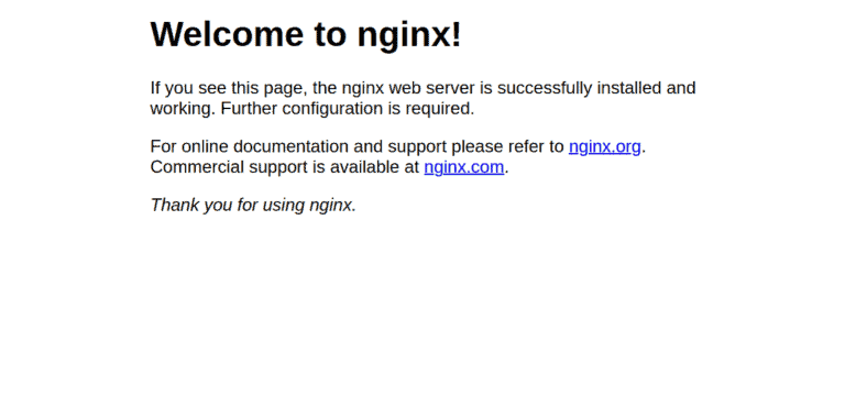 nginx test page for self signed ssl