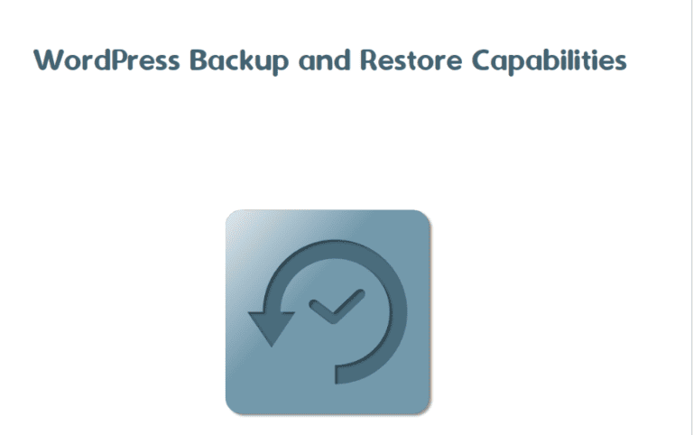 WordPress Backup and Restore Capabilities